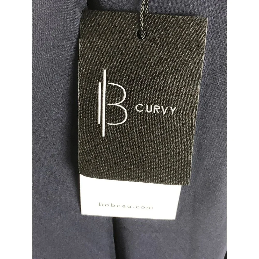 -New Collection by Bobeau Floral Curvy Skirt Womens Plus 3X Navy Cottagecore - Picture 7 of 10